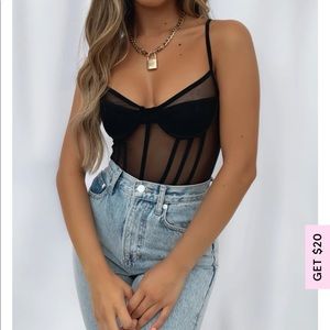 Black Mesh Bodysuit